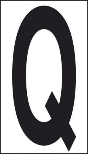 cartello Q (fondo bianco lettera nera)