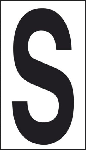 cartello S (fondo bianco lettera nera)