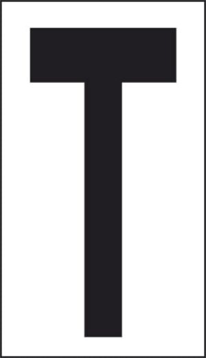 cartello T (fondo bianco lettera nera)