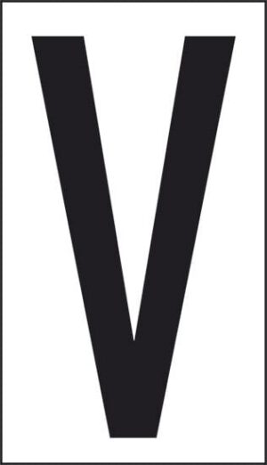 cartello V (fondo bianco lettera nera)