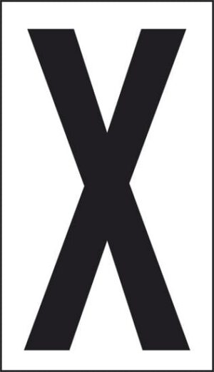 cartello X (fondo bianco lettera nera)