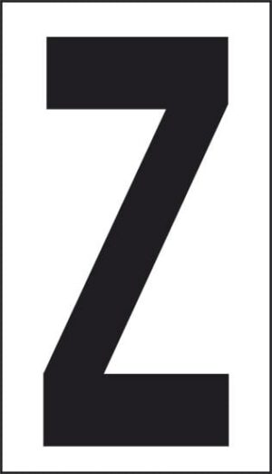 cartello Z (fondo bianco lettera nera)