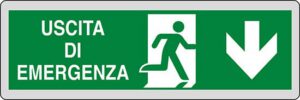cartello USCITA DI EMERGENZA (in basso)