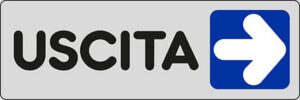 cartello USCITA (a destra)