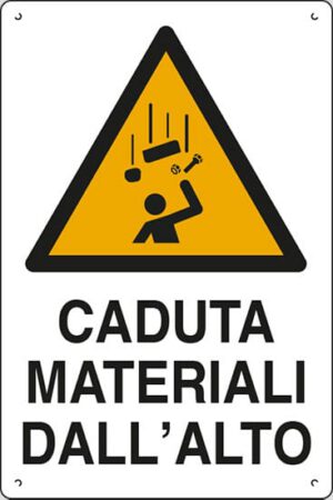 cartello polionda CADUTA MATERIALI DALL'ALTO