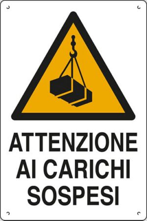 cartello polionda ATTENZIONE AI CARICHI SOSPESI