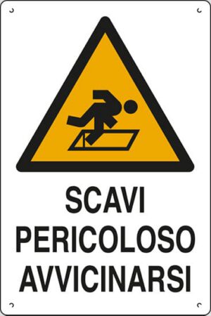 cartello polionda SCAVI PERICOLOSO AVVICINARSI
