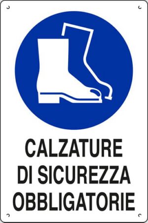 cartello polionda CALZATURE DI SICUREZZA OBBLIGATORIE