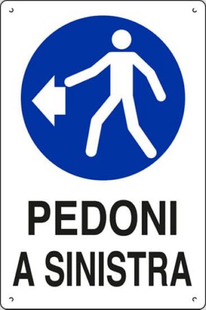 cartello polionda PEDONI A SINISTRA