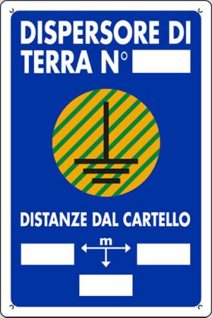 cartello polionda DISPERSORE DI TERRA N° DISTANZE DAL CARTELLO M