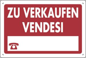 cartello polionda ZU VERKAUFEN VENDESI