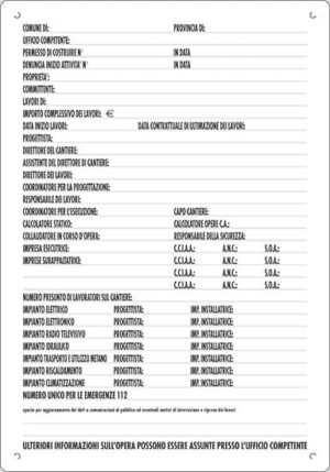 cartello polionda cartello per concessioni edili (1 colore)