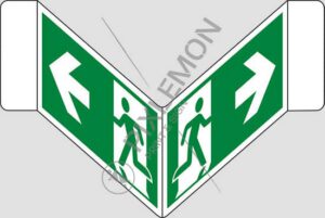cartello bifacciale a "V" (uscita di emergenza - emergency exit)