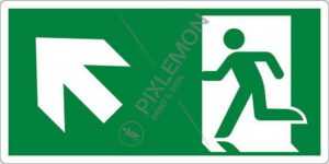 cartello (uscita di emergenza in alto a sinistra - emergency exit up and left)