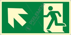 cartello (uscita di emergenza in alto a sinistra - emergency exit up and left)