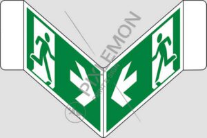 cartello bifacciale a "V" (uscita di emergenza - emergency exit)