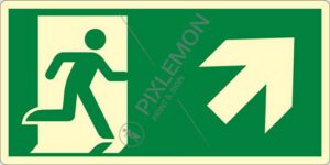 cartello (uscita di emergenza in alto a destra - emergency exit up and right)
