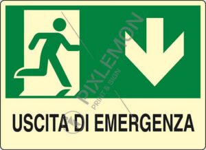 cartello USCITA DI EMERGENZA (in basso)
