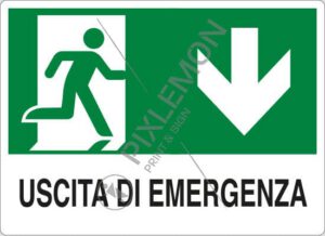 cartello USCITA DI EMERGENZA (in basso)
