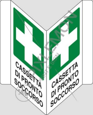 cartello bifacciale a "V" CASSETTA DI PRONTO SOCCORSO
