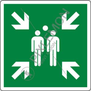 cartello (punto di ritrovo ed evacuazione - evacuation assembly point)