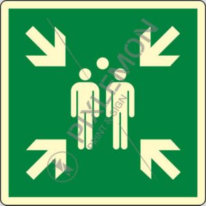 cartello (punto di ritrovo ed evacuazione - evacuation assembly point)