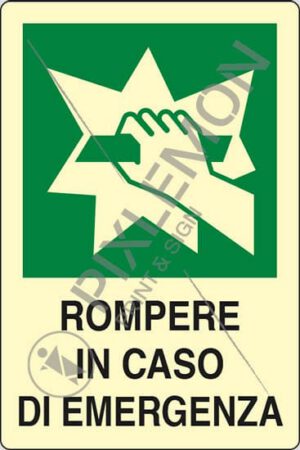 cartello ROMPERE IN CASO DI EMERGENZA