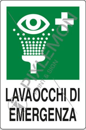 cartello LAVAOCCHI DI EMERGENZA