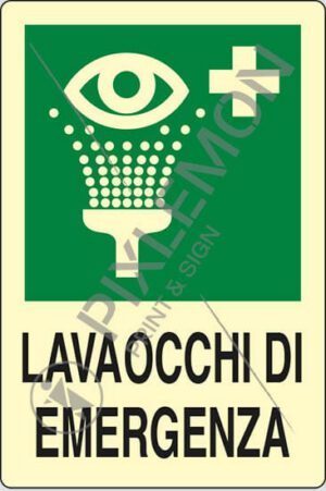 cartello LAVAOCCHI DI EMERGENZA