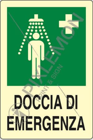 cartello DOCCIA DI EMERGENZA