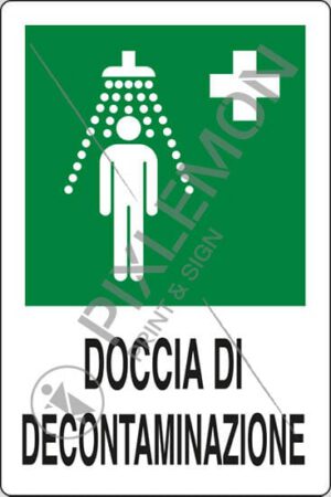 cartello DOCCIA DI DECONTAMINAZIONE