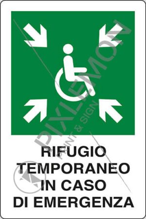 cartello RIFUGIO TEMPORANEO IN CASO DI EMERGENZA