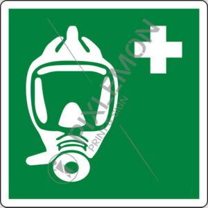 cartello (autorespiratore per evacuazioni di emergenza - emergency escape breathing device)