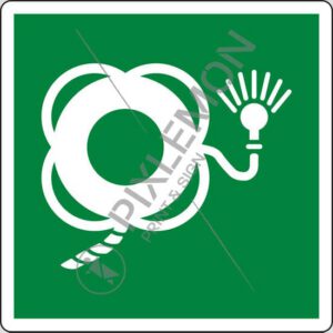cartello (salvagente con cima e boetta luminosa - lifebuoy with line and light)