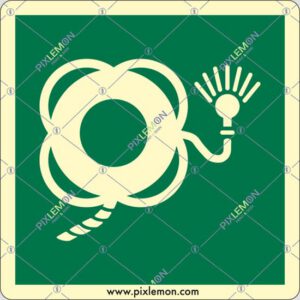 cartello (salvagente con cima e boetta luminosa - lifebuoy with line and light)