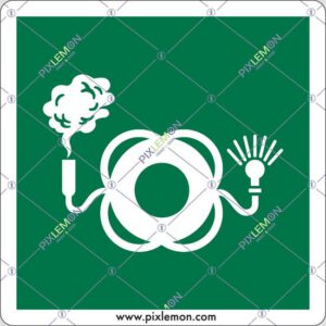 sign (Lifebuoy with light and smoke)