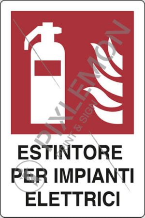 cartello ESTINTORE PER IMPIANTI ELETTRICI