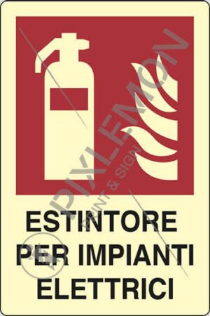 cartello ESTINTORE PER IMPIANTI ELETTRICI