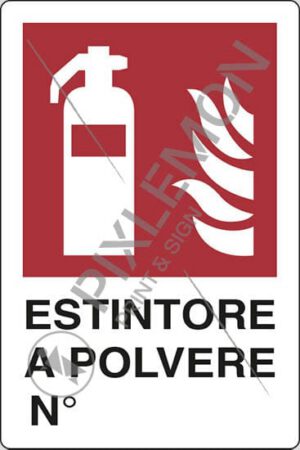 cartello ESTINTORE A POLVERE N°