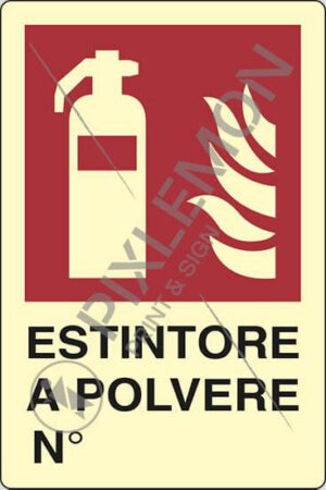 cartello ESTINTORE A POLVERE N°