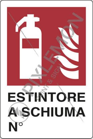 cartello ESTINTORE A SCHIUMA N°