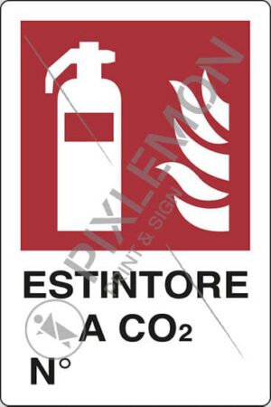 cartello ESTINTORE A CO2 N°