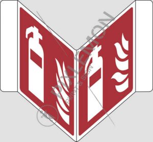 dvostranska oznaka na "V" (gasilni aparat - fire extinguisher)