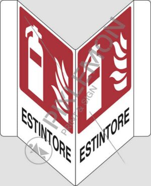 cartello bifacciale a "V" ESTINTORE