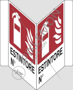 cartello bifacciale a "V" ESTINTORE N°