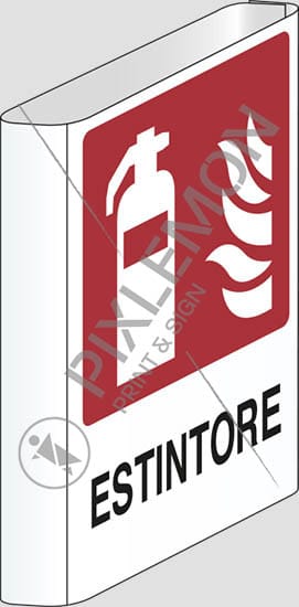 cartello bifacciale a bandiera ESTINTORE
