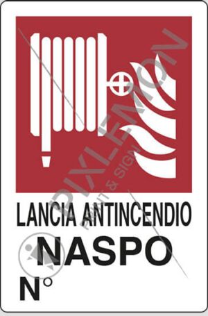 cartello LANCIA ANTINCENDIO NASPO N°