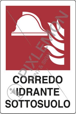 cartello CORREDO IDRANTE SOTTOSUOLO