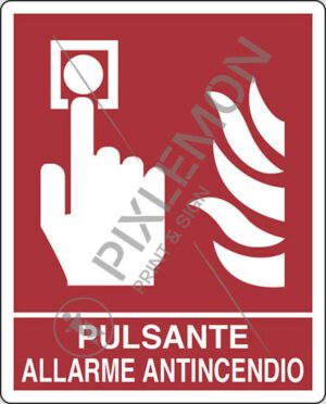 cartello PULSANTE ALLARME ANTINCENDIO