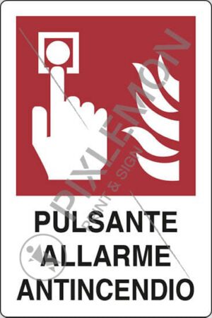 cartello PULSANTE ALLARME ANTINCENDIO